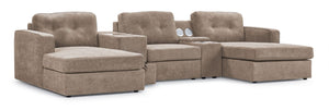Feeling Connected - Connex 5-Piece Modular Sectional with Consoles - Beige