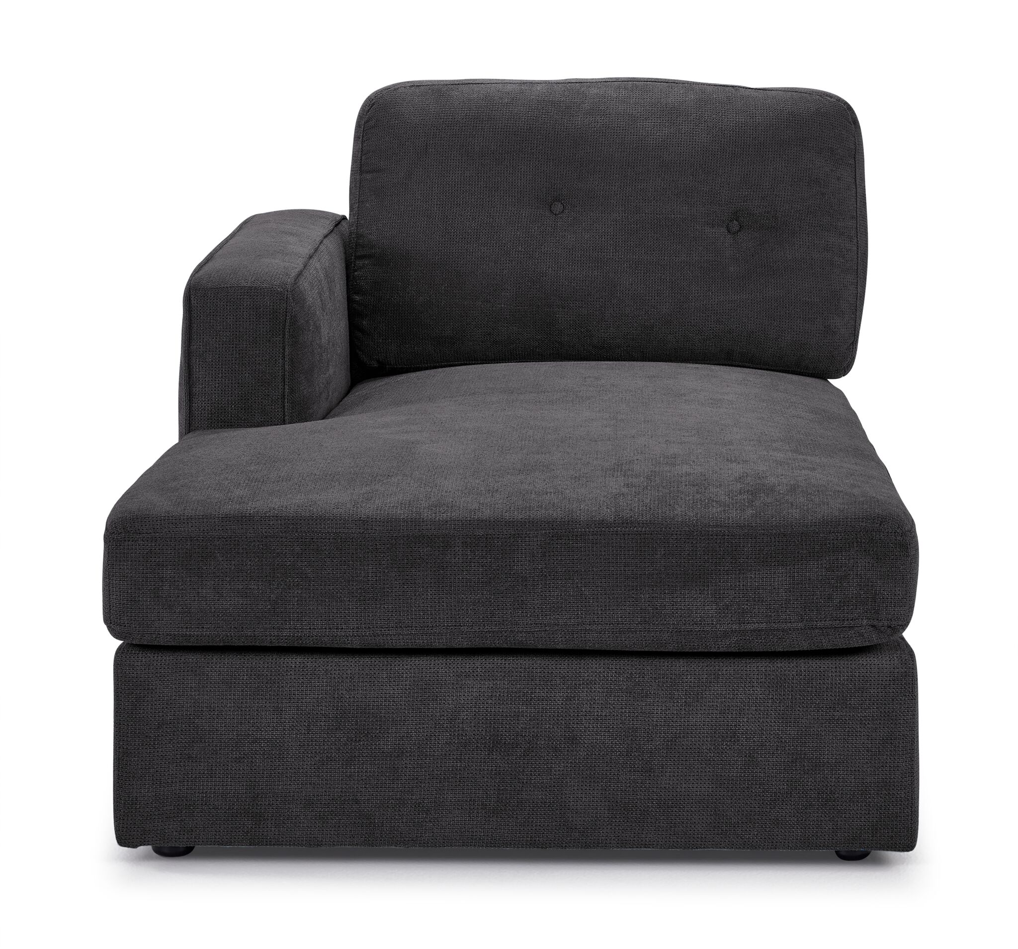 Feeling Connected - Connex 3-Piece Modular Sectional with Chaise and Drawer Console - Dark Grey