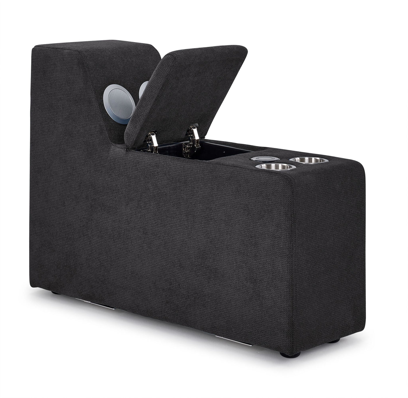 Feeling Connected - Connex 3-Piece Modular Chair with Storage Console - Dark Grey