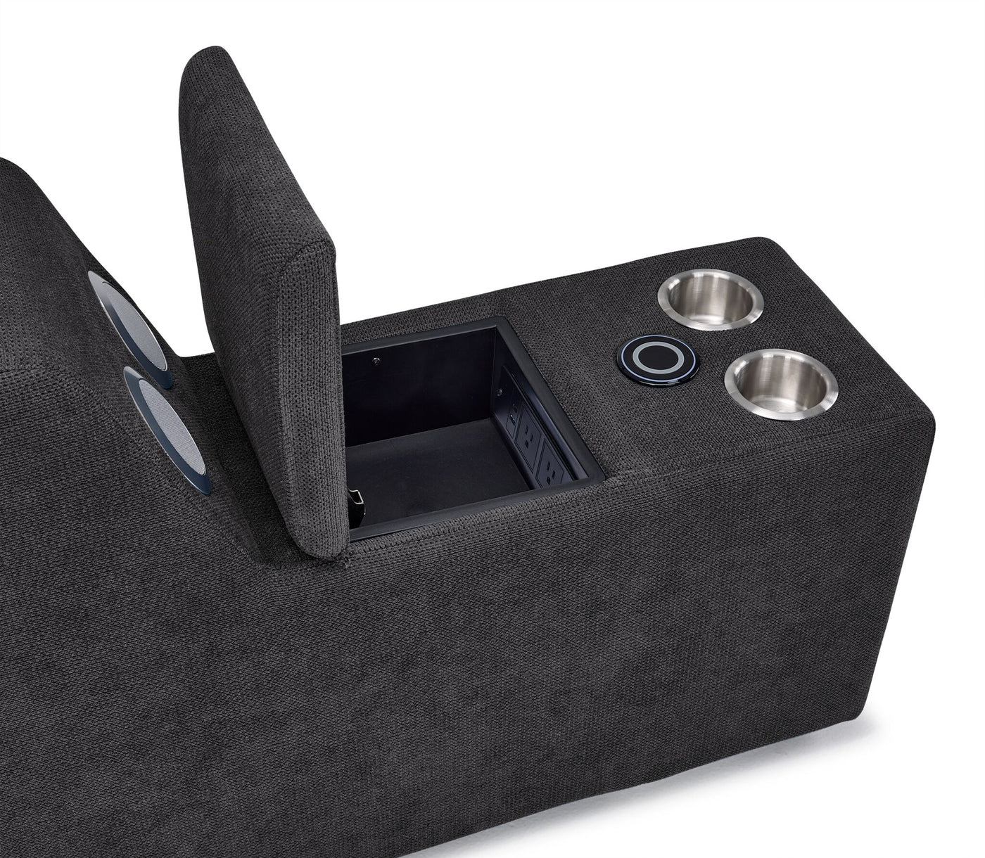 Feeling Connected - Connex 6-Piece Modular Sectional with Storage Console - Dark Grey