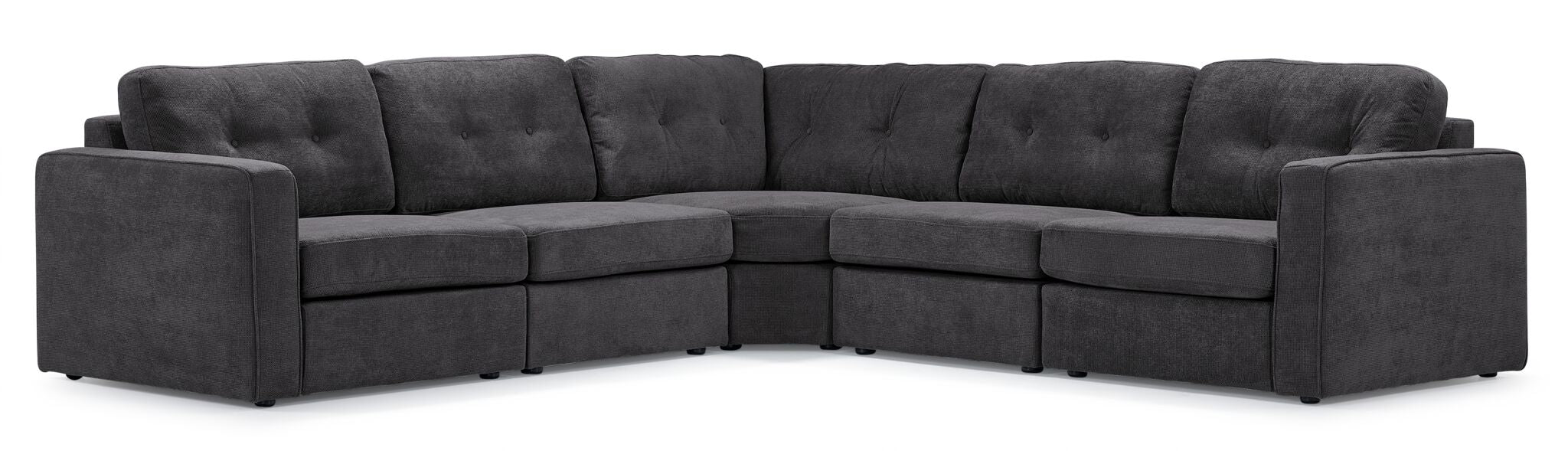 Feeling Connected - Connex 5-Piece Modular Sectional - Dark Grey