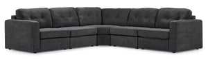 Feeling Connected - Connex 5-Piece Modular Sectional - Dark Grey