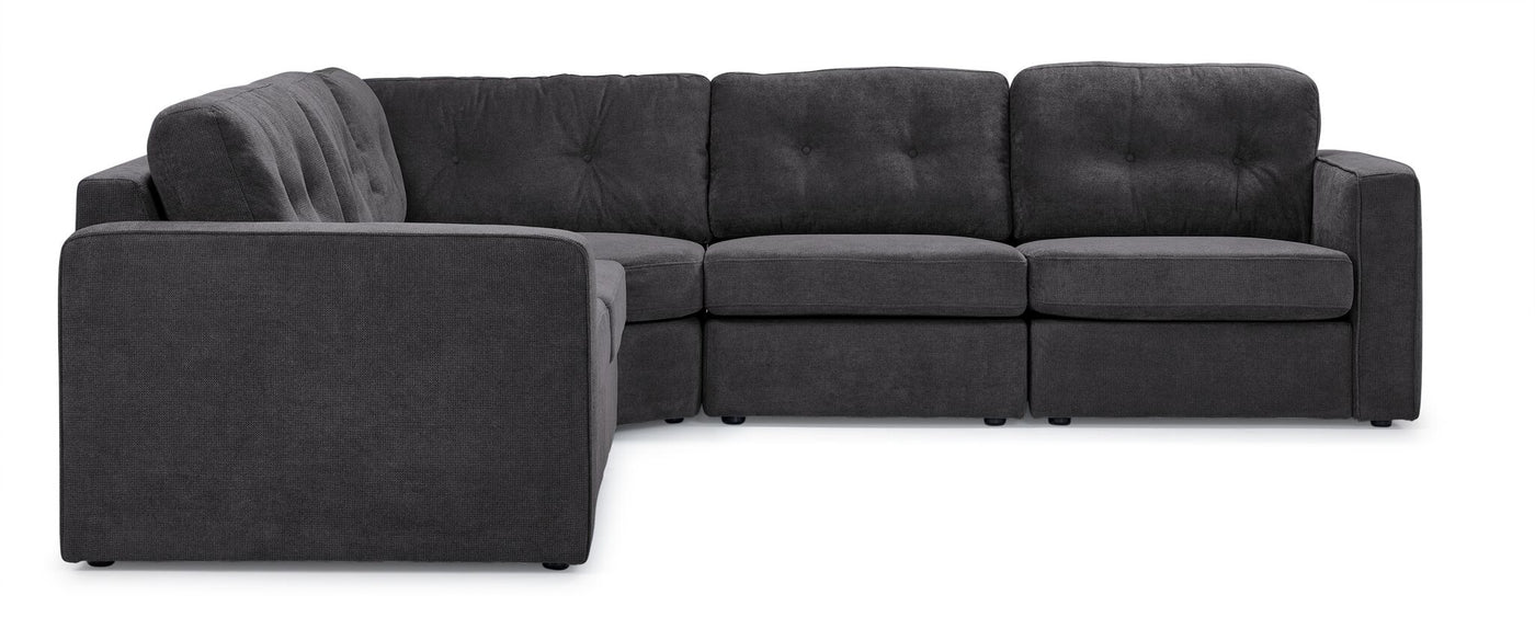 Feeling Connected - Connex 5-Piece Modular Sectional - Dark Grey
