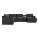 Feeling Connected - Connex 6-Piece Modular Sectional with Storage Console - Dark Grey