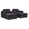 Feeling Connected - Connex 3-Piece Modular Sectional with Chaise and Drawer Console - Dark Grey