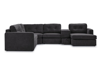 Feeling Connected - Connex 6-Piece Modular Sectional with Drawer Console - Dark Grey