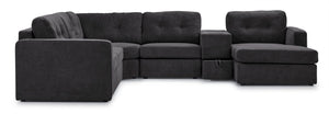 Feeling Connected - Connex 6-Piece Modular Sectional with Drawer Console - Dark Grey