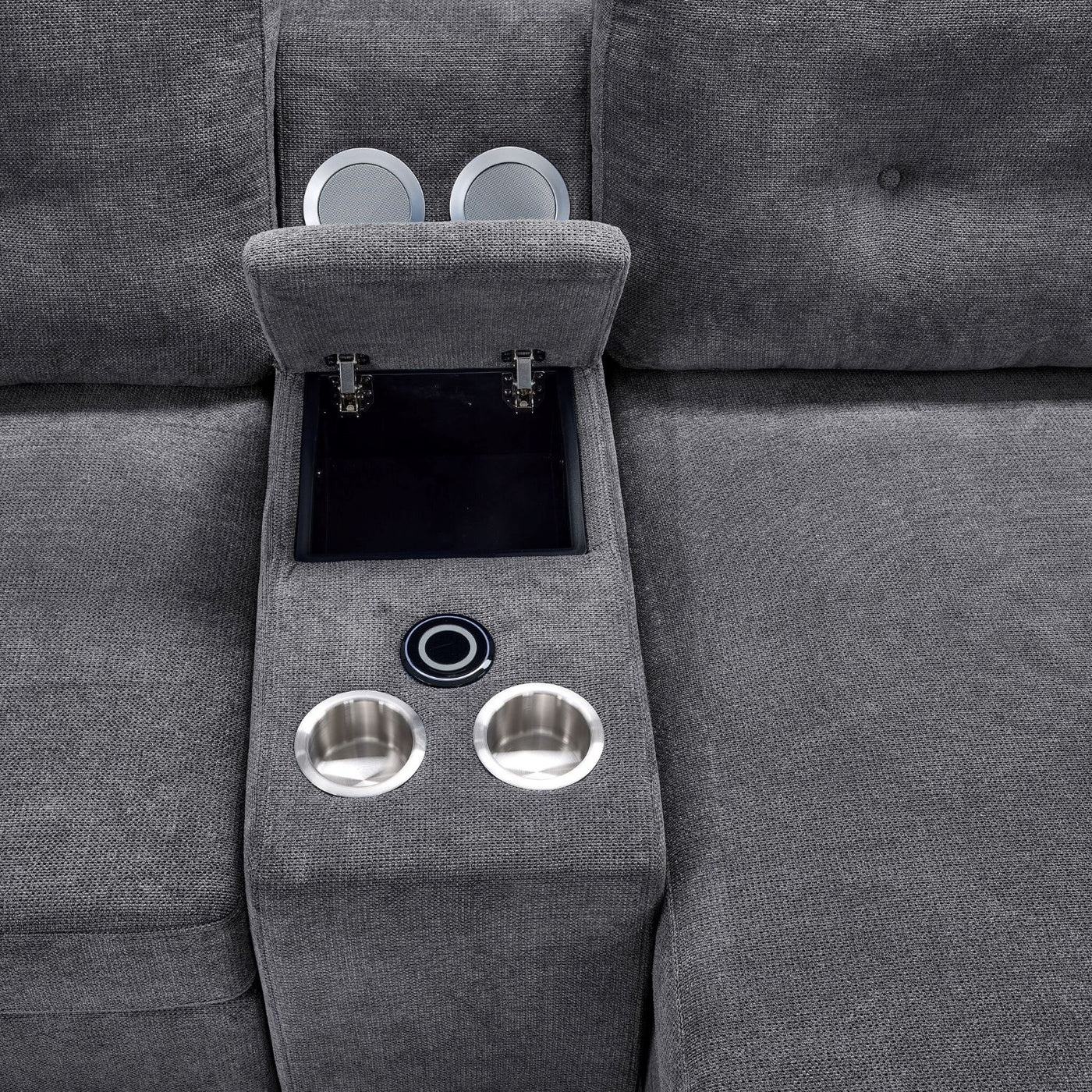 Feeling Connected - Connex 5-Piece Modular Sectional with Consoles - Light Grey