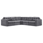 Feeling Connected - Connex 5-Piece Modular Sectional - Light Grey