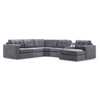 Feeling Connected - Connex 6-Piece Modular Sectional with Storage Console - Light Grey