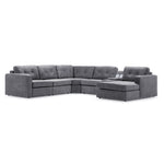 Feeling Connected - Connex 6-Piece Modular Sectional with Storage Console - Light Grey