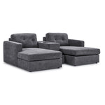 Feeling Connected - Connex 3-Piece Modular Sectional with Chaise and Drawer Console - Light Grey