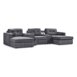 Feeling Connected - Connex 5-Piece Modular Sectional with Consoles - Light Grey