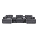 Feeling Connected - Connex 5-Piece Modular Sectional with Consoles - Light Grey