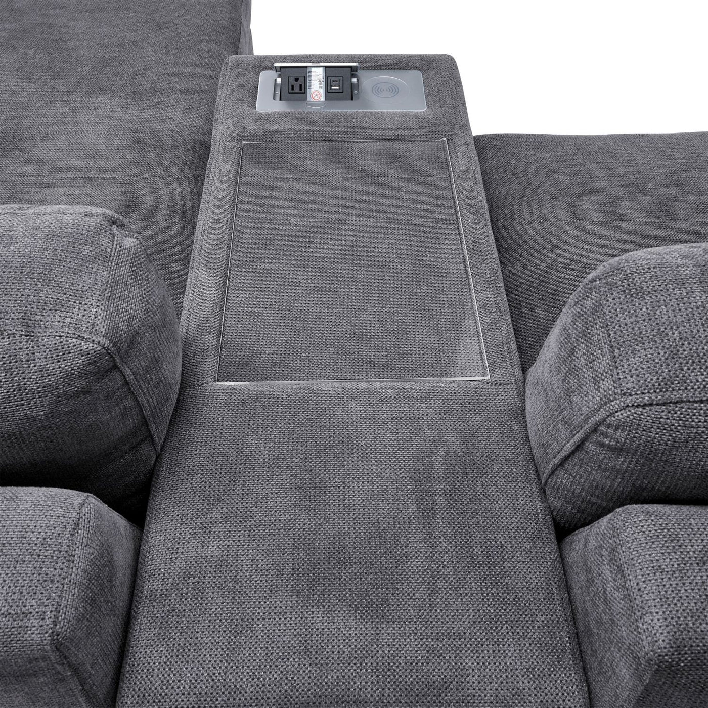 Feeling Connected - Connex 5-Piece Modular Sectional with Consoles - Light Grey