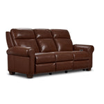 Conrad Leather Dual Power Reclining Sofa - Dark Brown