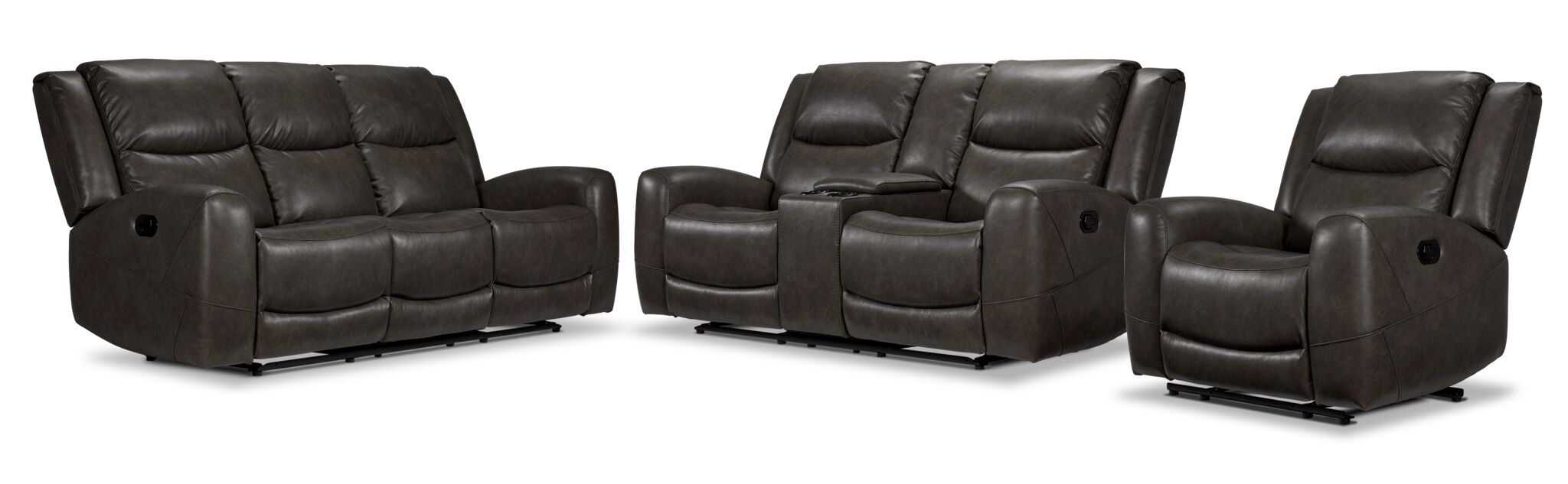 Copley Reclining Sofa, Loveseat and Recliner Set - Slate