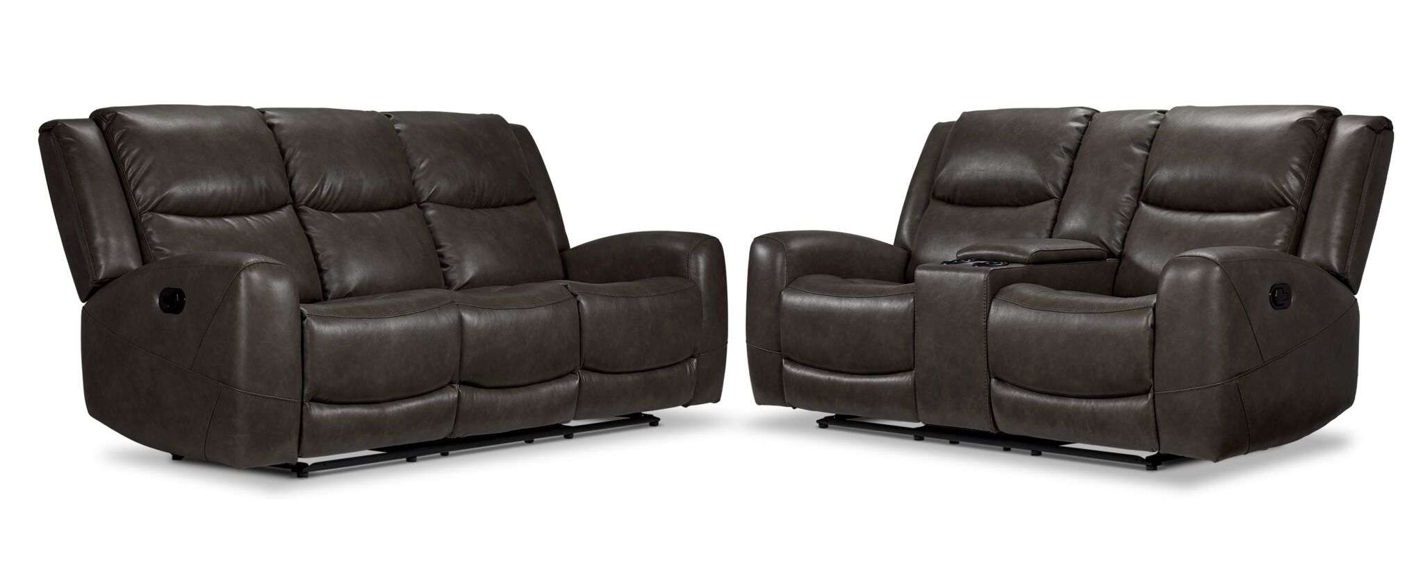 Copley Reclining Sofa and Loveseat Set - Slate