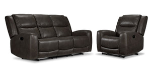 Copley Reclining Sofa and Recliner - Slate