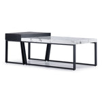 Cora 56" Coffee & End Table Package - White, Black, Grey