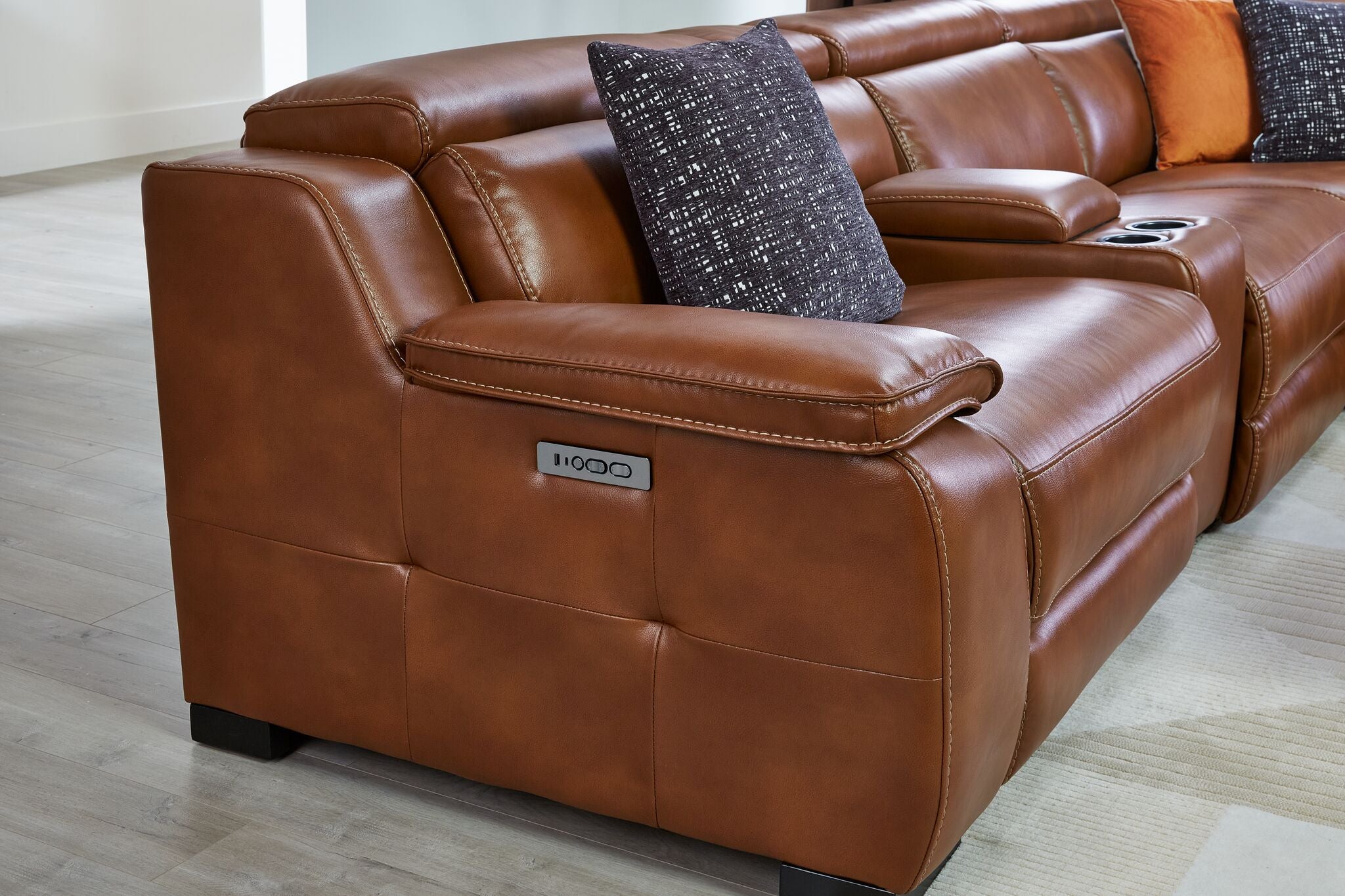 Corsica 6-Piece Dual Power Reclining Sectional - Brown