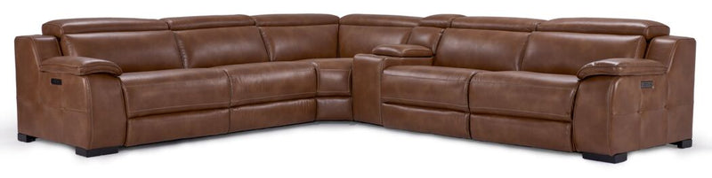 Corsica 6-Piece Power Reclining Sectional Brown Leon's