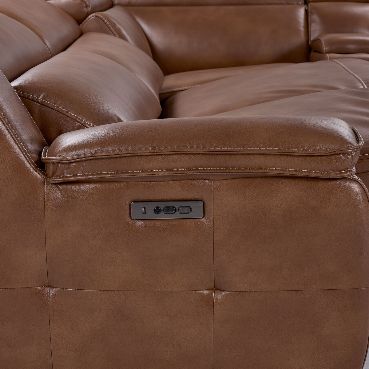 Corsica 6-Piece Dual Power Reclining Sectional - Brown