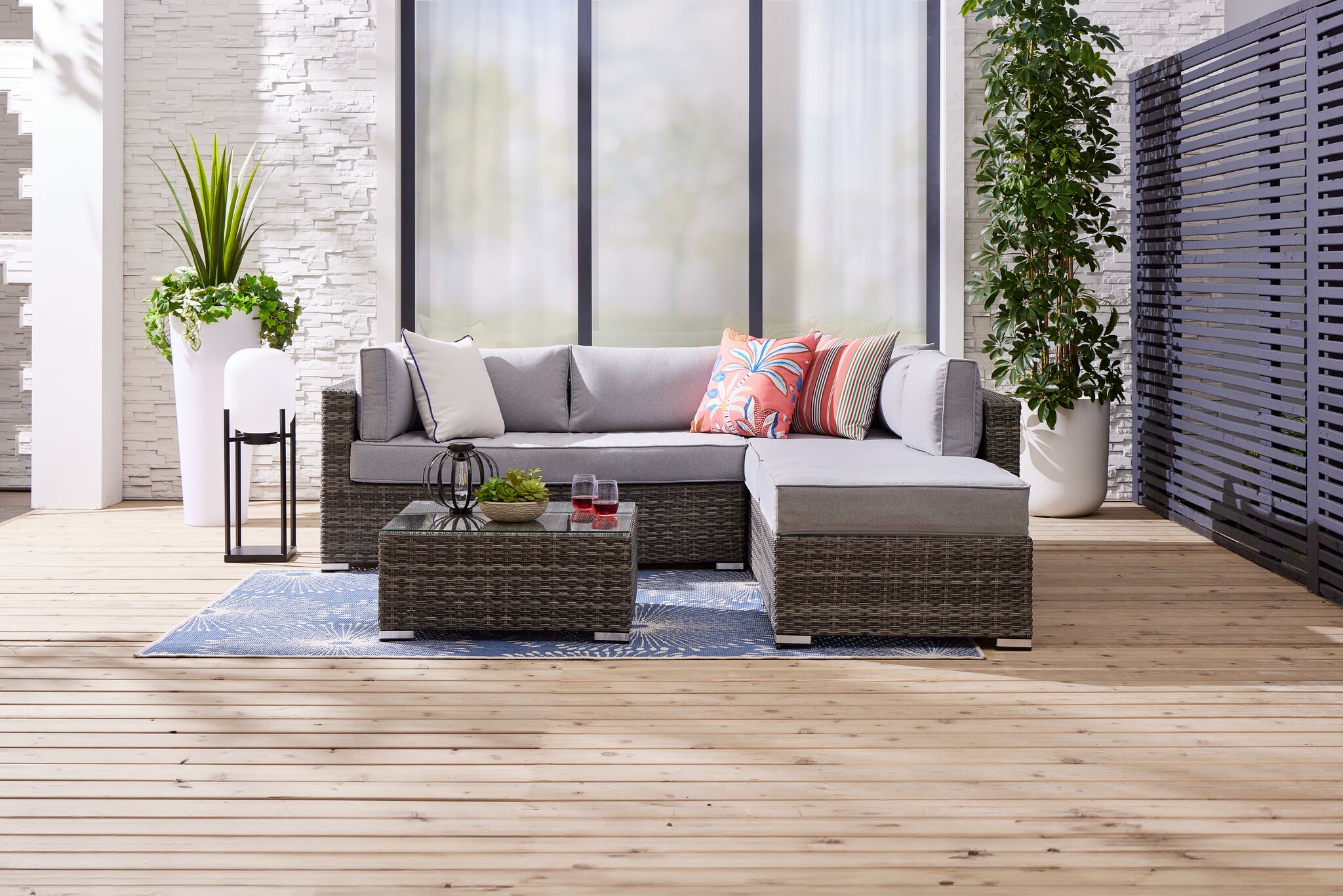 Cove 3 - Piece Outdoor Sectional - Dark Grey