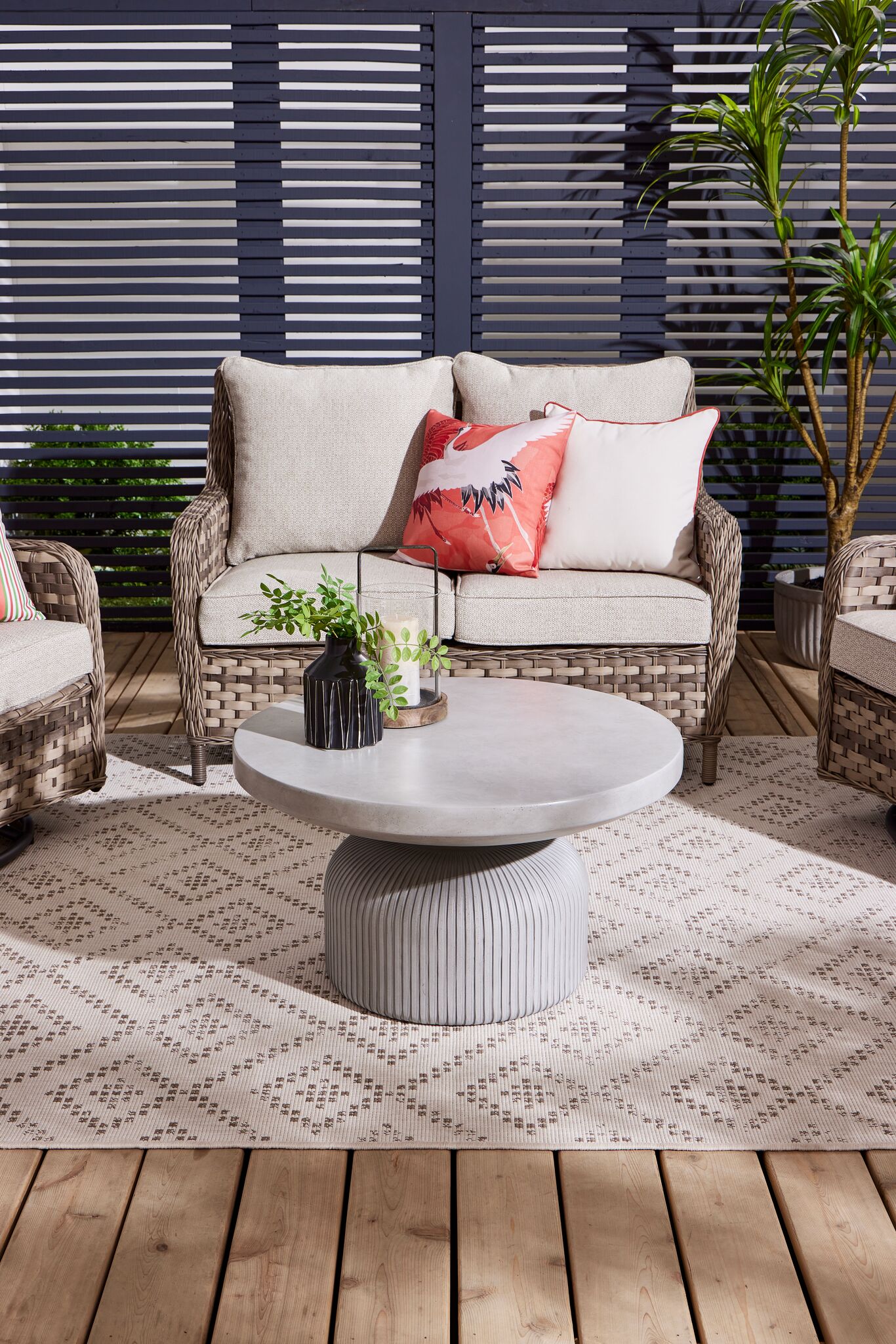 Crete Outdoor Concrete Coffee Table - Weathered Grey