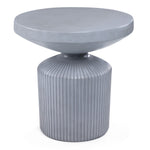 Crete Outdoor Concrete End Table - Weathered Grey