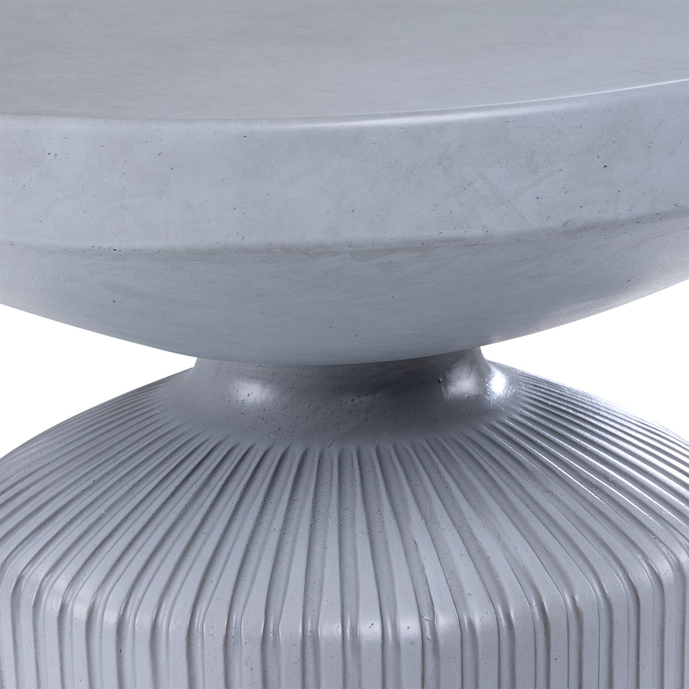 Crete Outdoor Concrete End Table - Weathered Grey