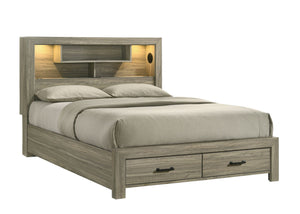 Dario 3-Piece Queen Storage Bed - Light Brown, Beige