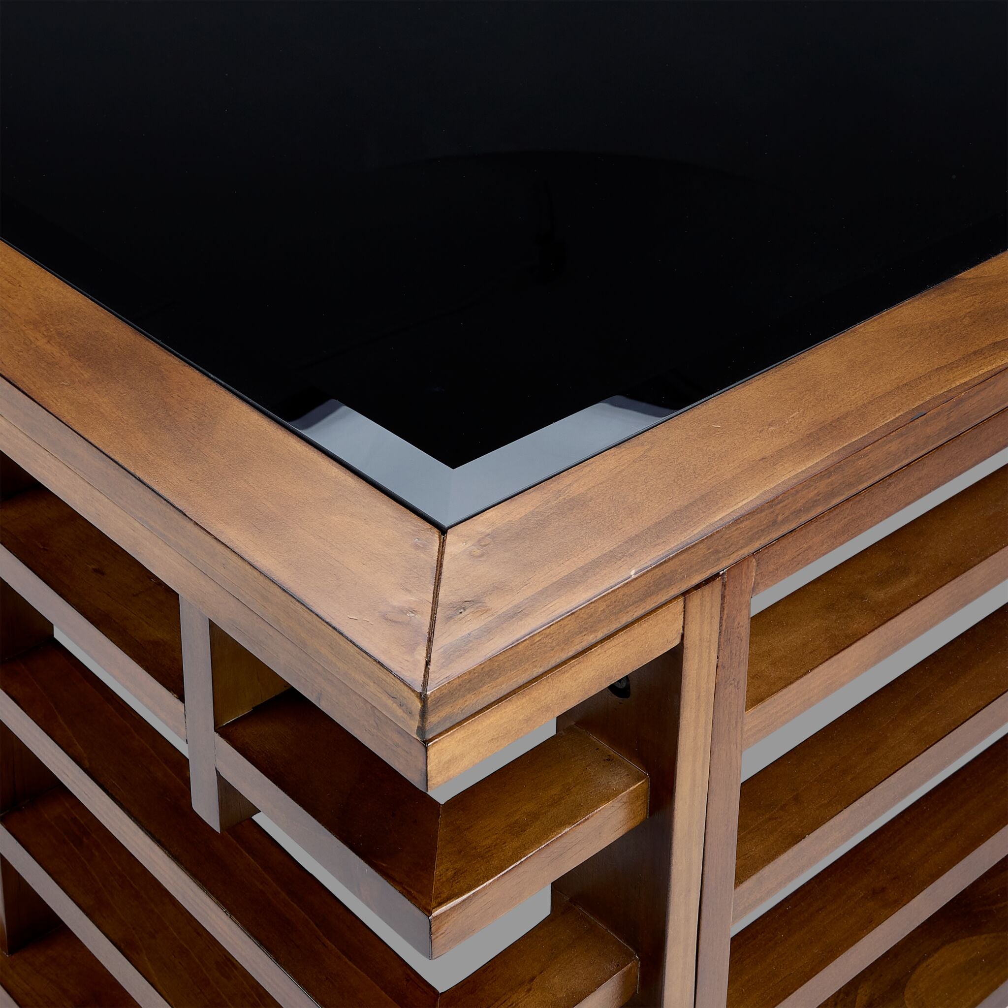 Darwin 42" Coffee Table -Glass, Espresso