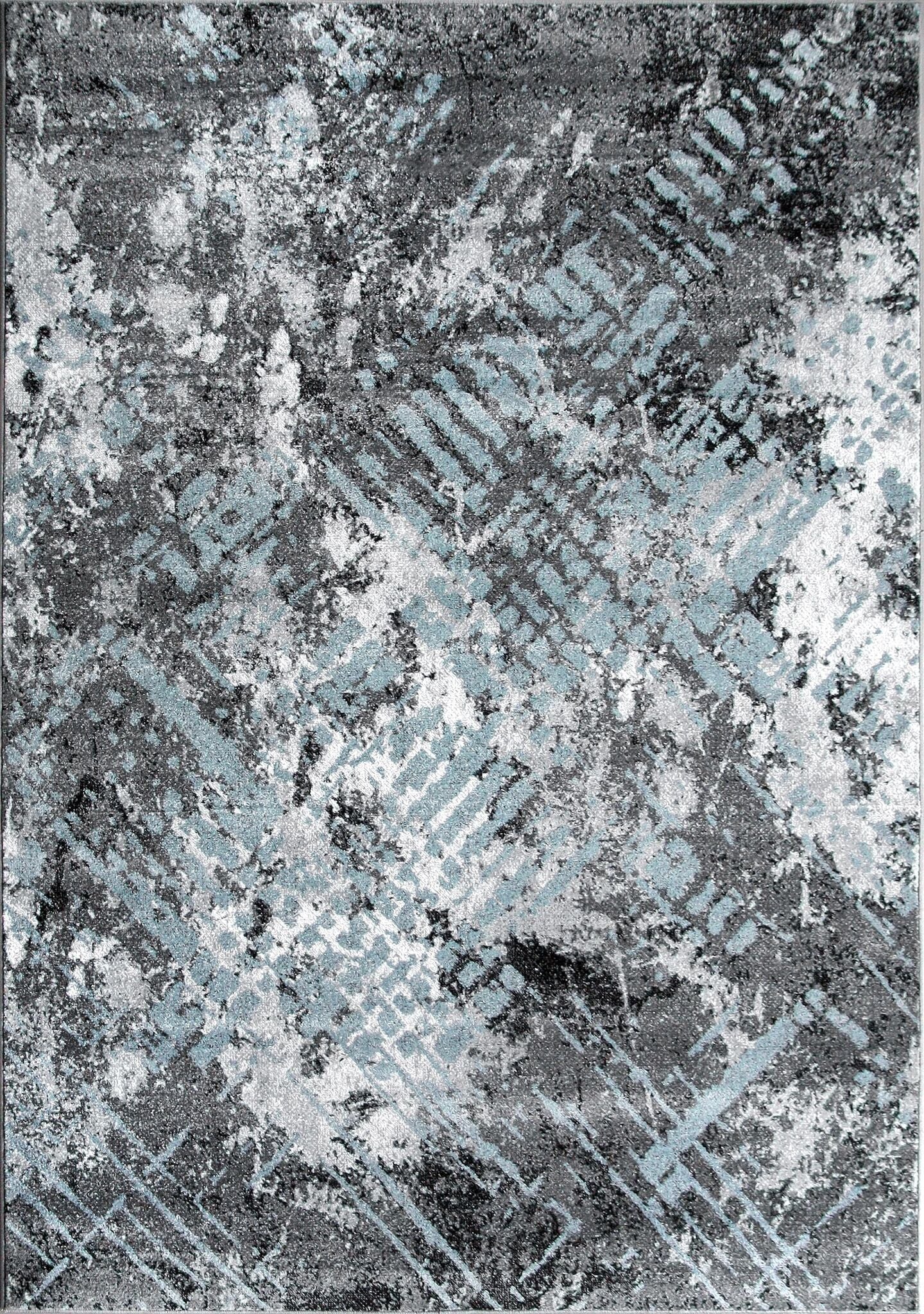 Dawn 5'3" x 7'7" Worn Crosshatch Area Rug - Grey, Blue