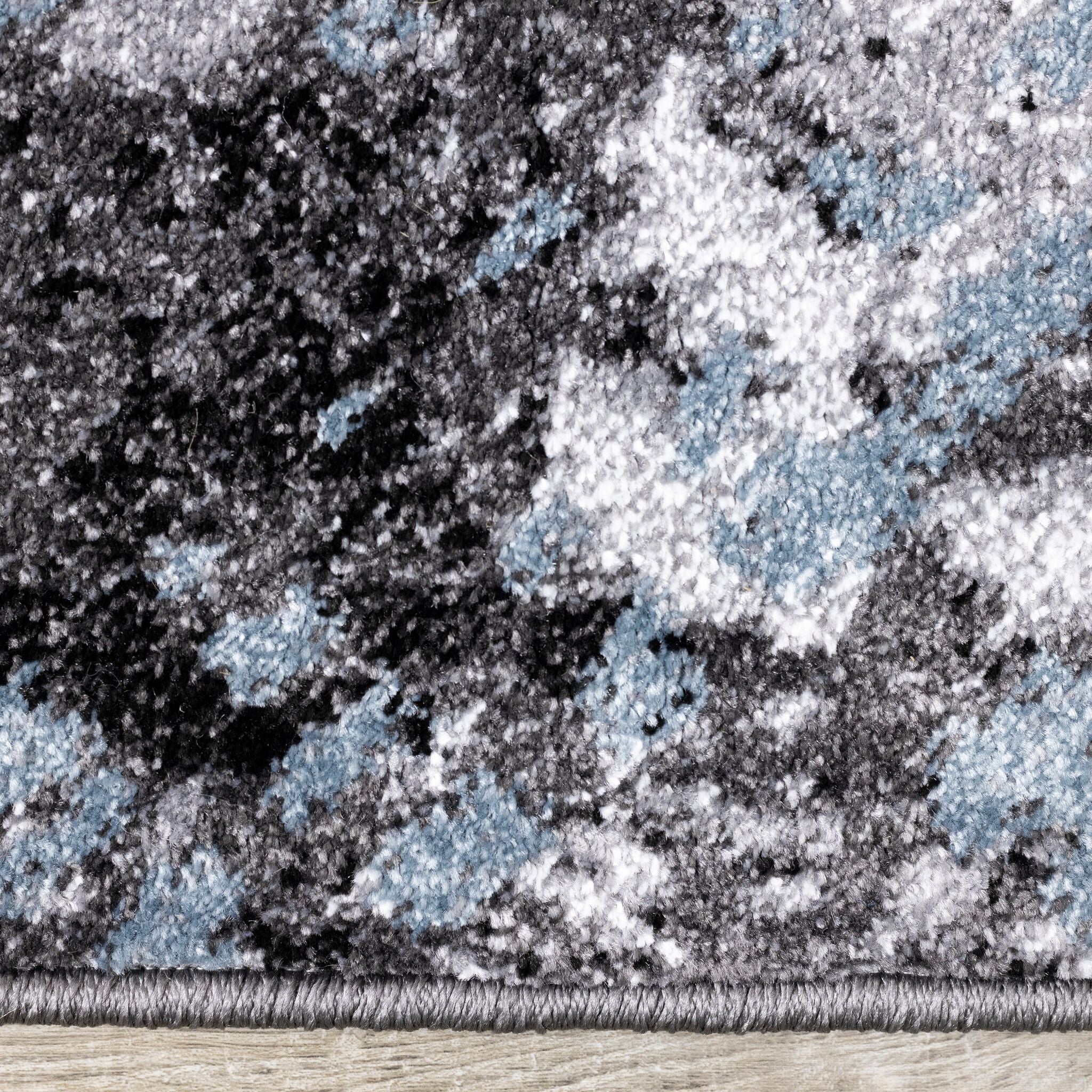 Dawn 5'3" x 7'7" Worn Crosshatch Area Rug - Grey, Blue