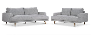 Dianna II Sofa and Loveseat Set - Grey