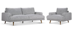 Dianna II Sofa and Chair Set - Grey