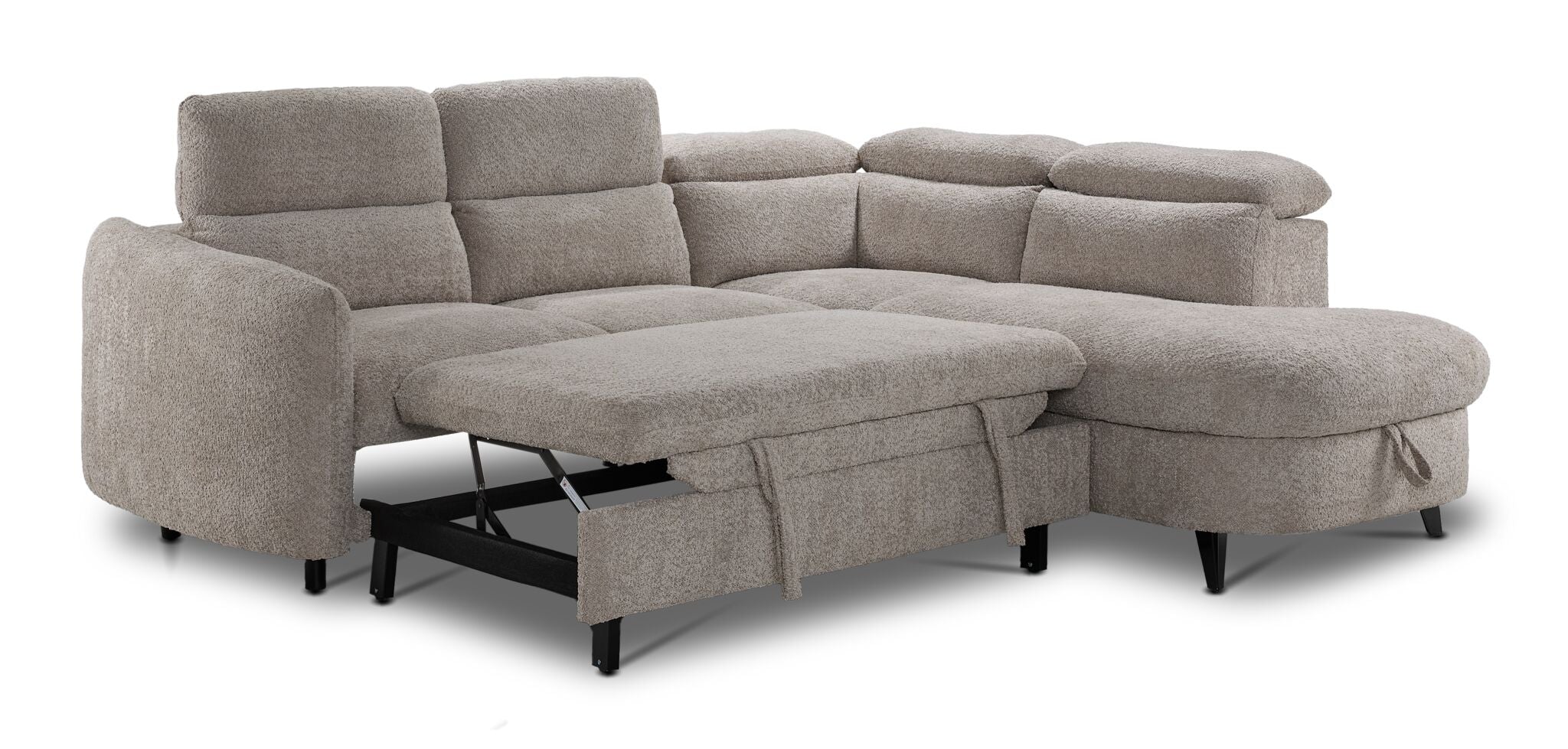 Dolly 2-Piece Sectional with Pop-Up Bed - Beige