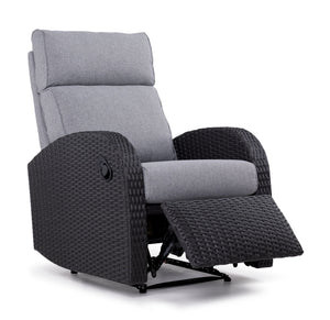 Drexel Outdoor Recliner - Grey, Black