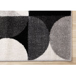 Eclipse 7'10" x 10'6" Mid-Century Modern Design Area Rug - Grey, Black, White