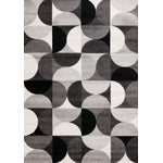 Eclipse 5'3" x 7'7" Mid-Century Modern Design Area Rug - Grey, Black, White