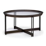 Elora 36" Round Coffee Table - Walnut and Tarnished Silver Finish