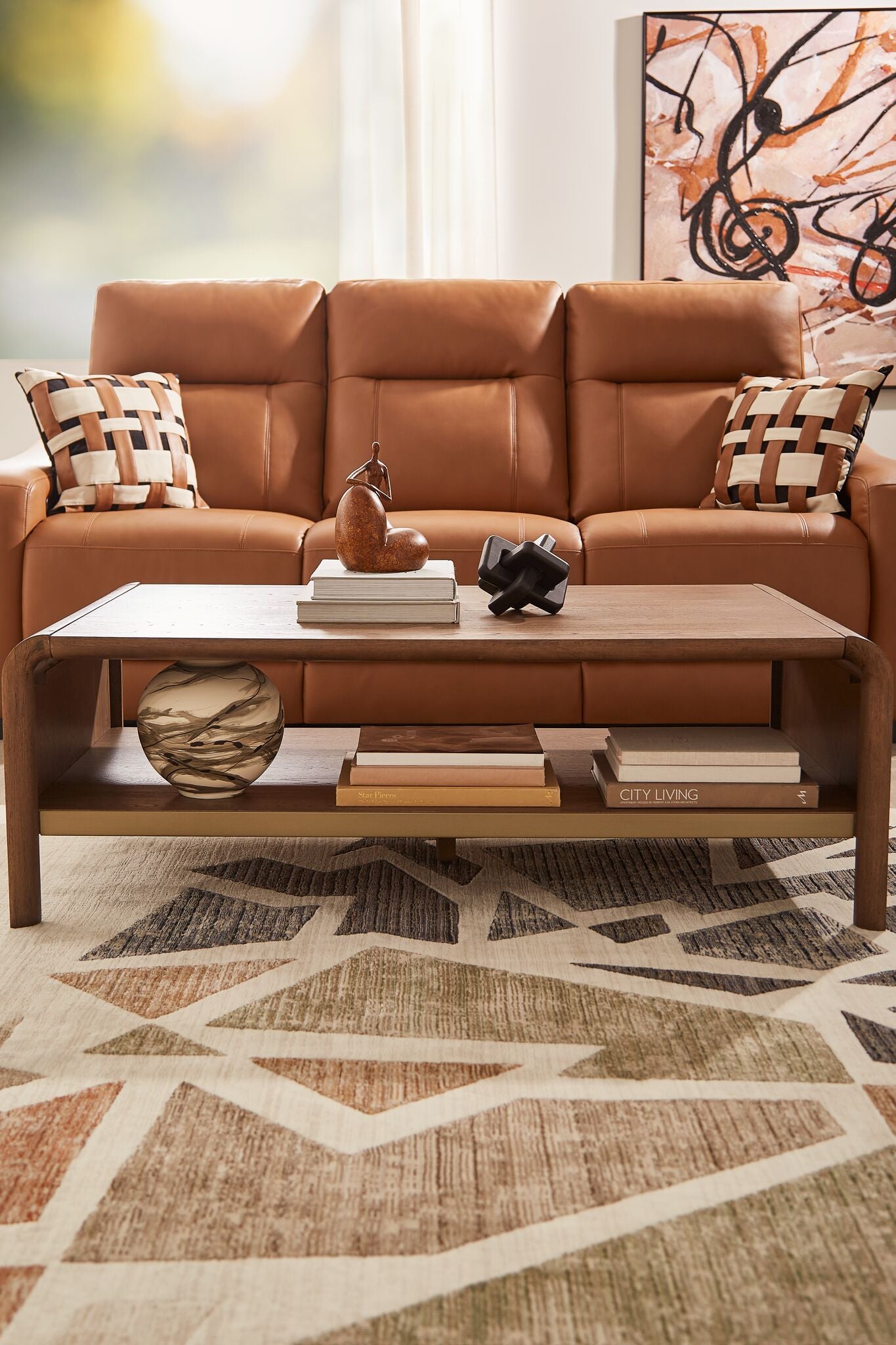 Elure 50" Waterfall Coffee Table - Latte