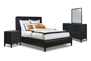 Elure 6 - Piece King Waterfall Panel Bedroom Set - Peppercorn