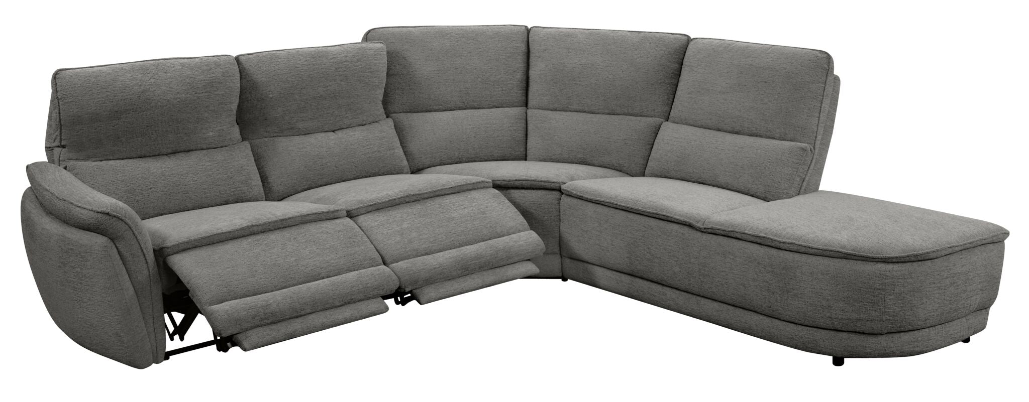 Emerson 4-Piece Power Reclining Sectional with Right Facing Chaise - Grey