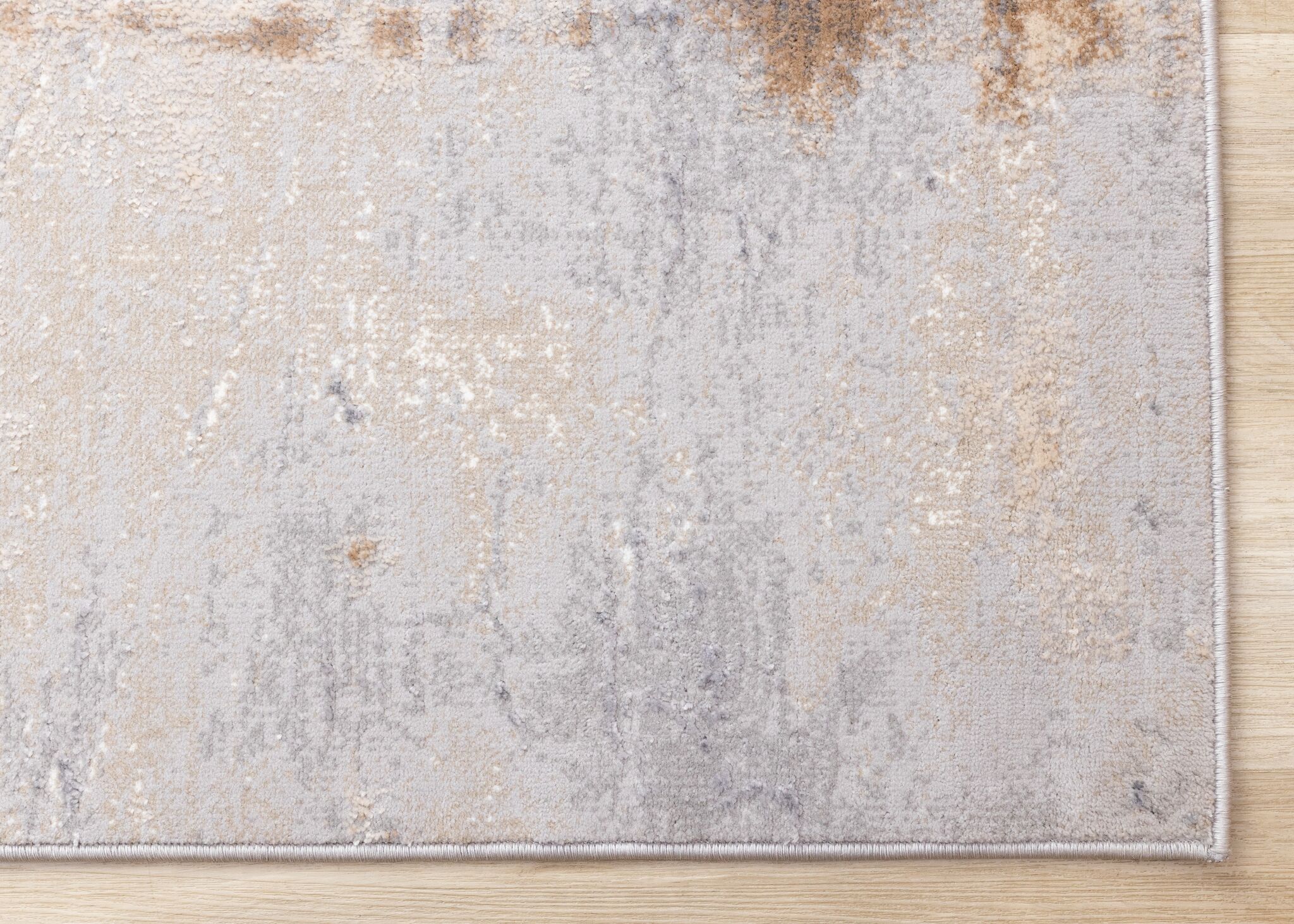 Smoky Terrain 7'10" x 10'6" Distressed Design Area Rug - Taupe, White, Brown