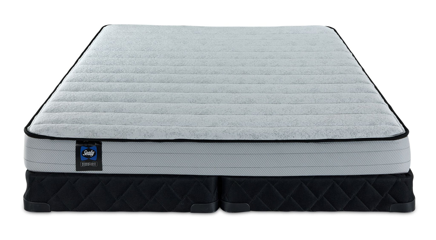 Sealy® Essentials Evan II Medium Queen Mattress and Split Low-Profile Boxspring