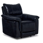 Fabio Leather Dual Power Recliner - Dark Blue