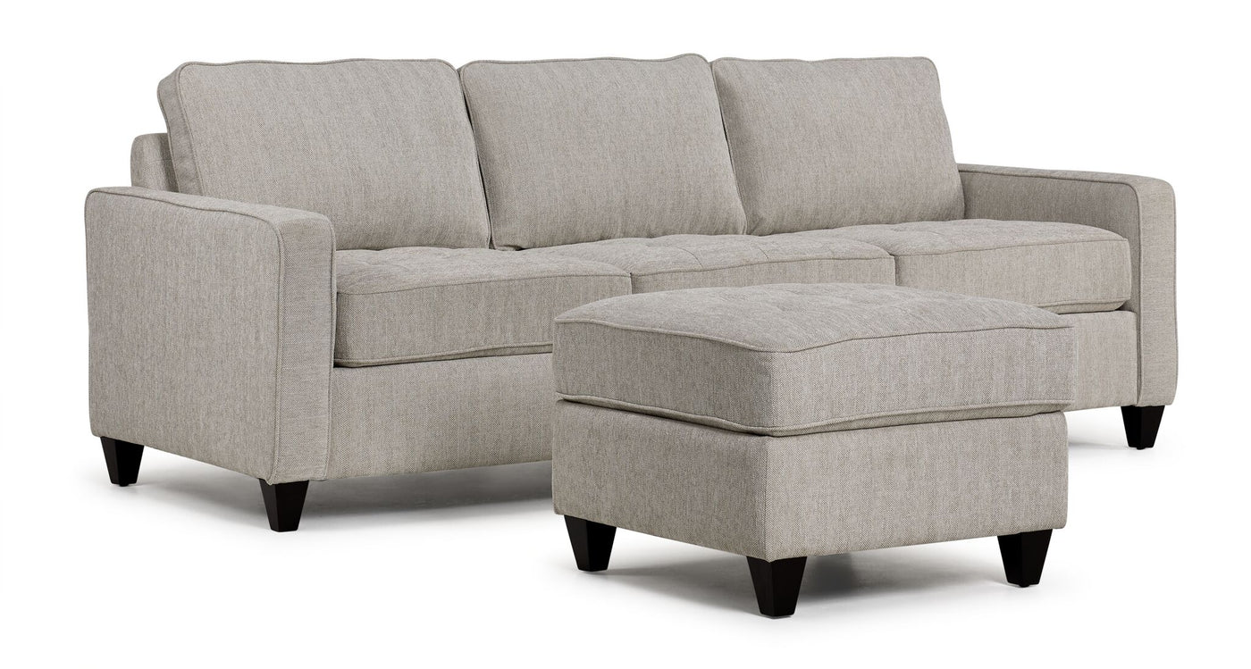 Flipp-it Sofa with Reversible Chaise/Ottoman - Platinum