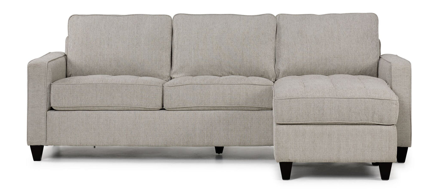 Flipp-it Sofa with Reversible Chaise/Ottoman - Platinum